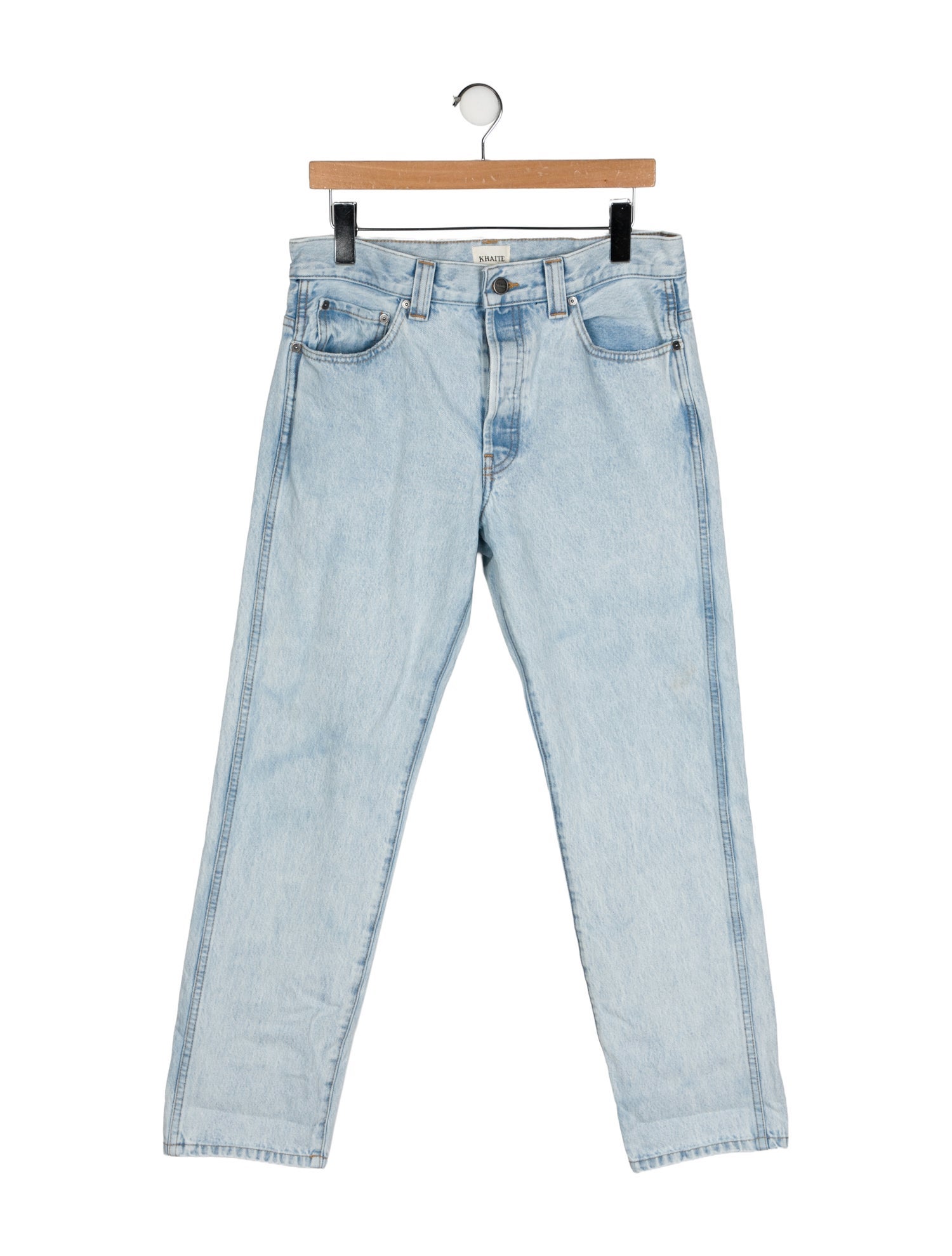Khaite High-Rise Straight Leg Jeans