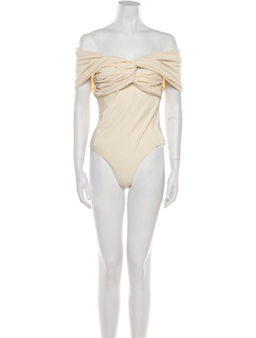 Khaite Off-The-Shoulder Short Sleeve Bodysuit