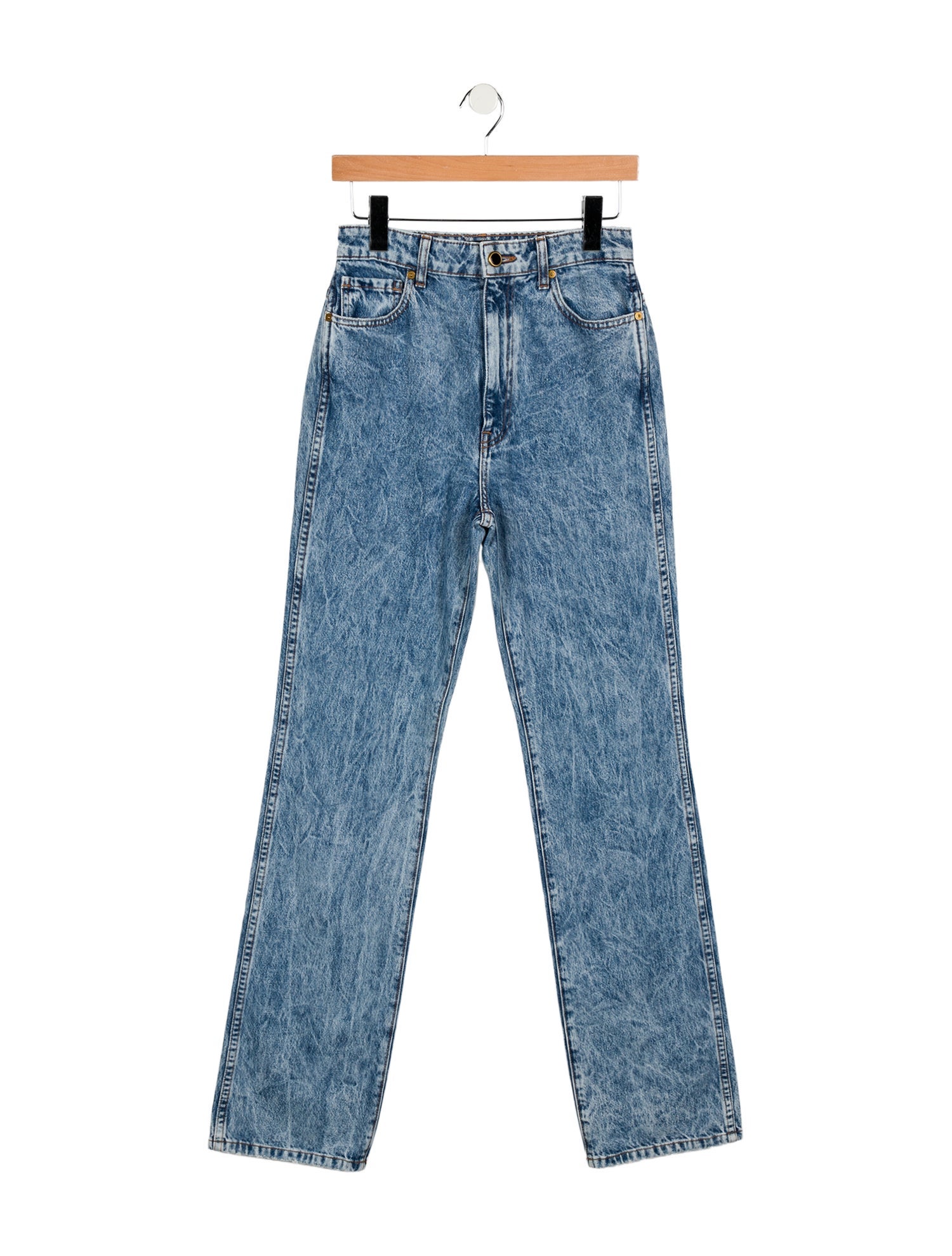 Khaite High-Rise Straight Leg Jeans