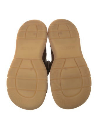 Khaite Leather Colorblock Pattern Slingback Sandals