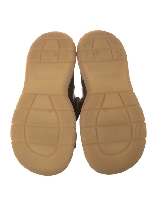 Khaite Leather Colorblock Pattern Slingback Sandals