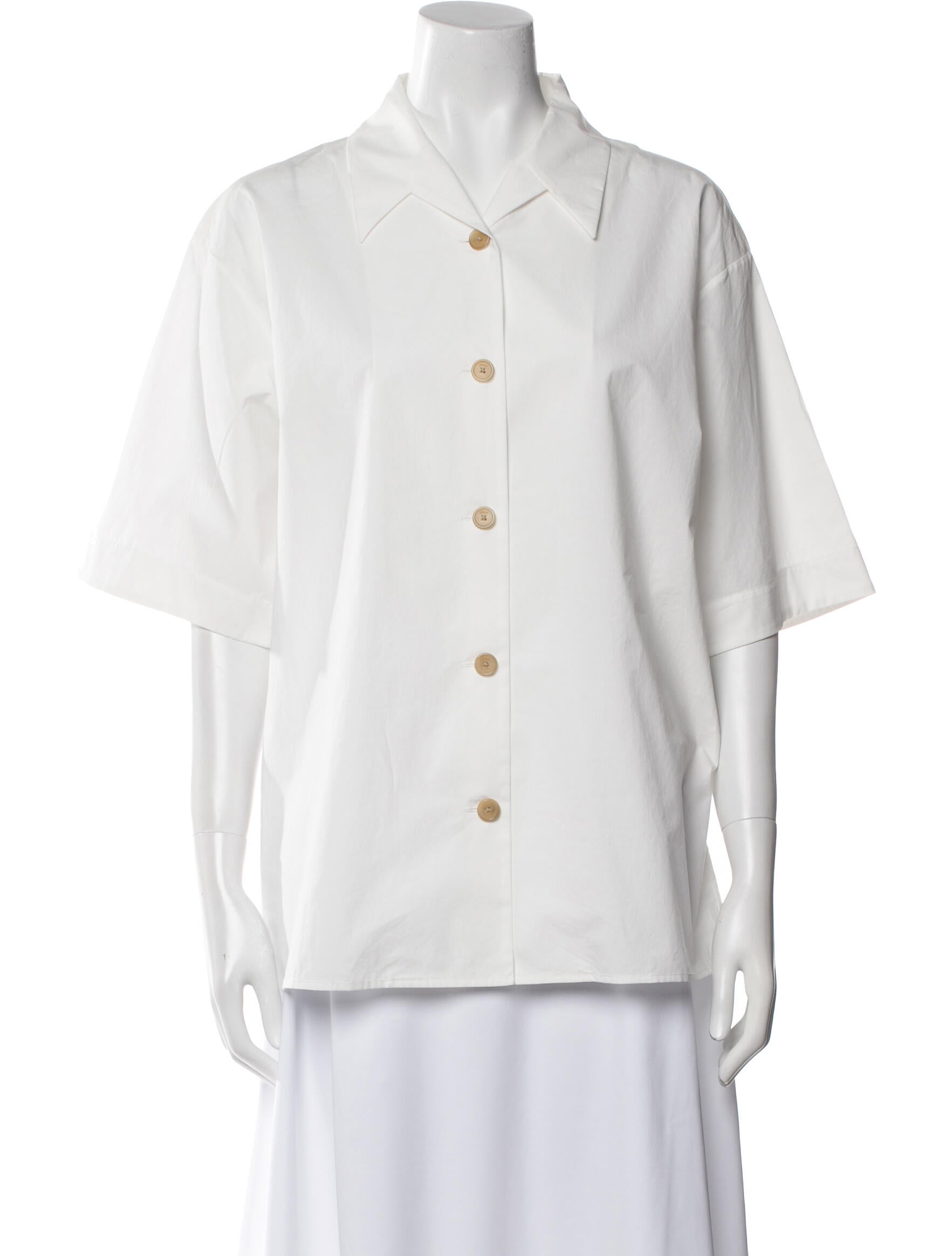 Khaite Short Sleeve Button-Up Top