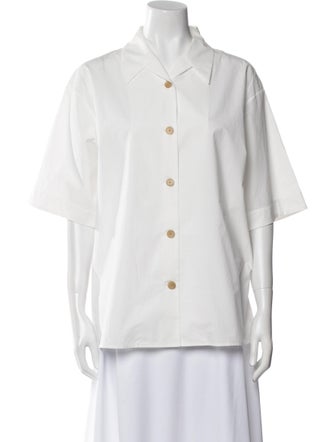 Khaite Short Sleeve Button-Up Top