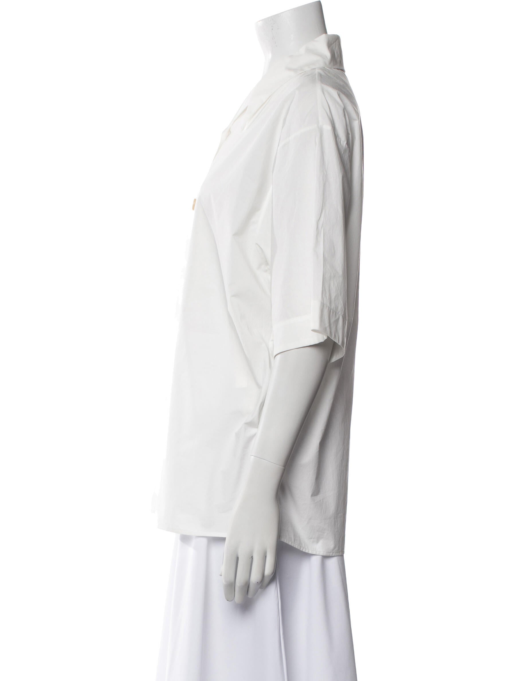 Khaite Short Sleeve Button-Up Top