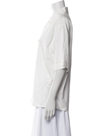 Khaite Short Sleeve Button-Up Top