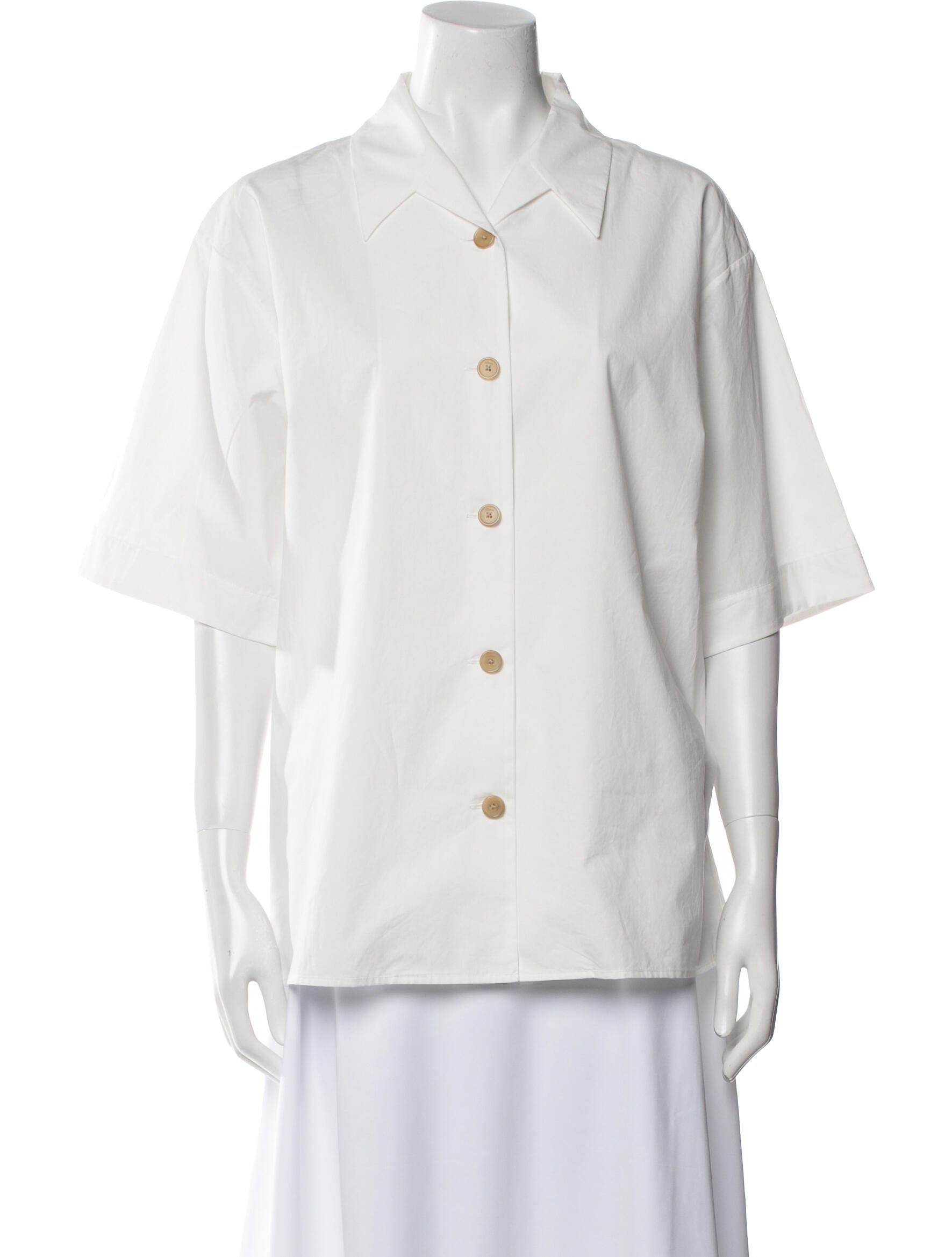 Khaite Short Sleeve Button-Up Top