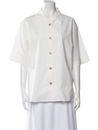Khaite Short Sleeve Button-Up Top