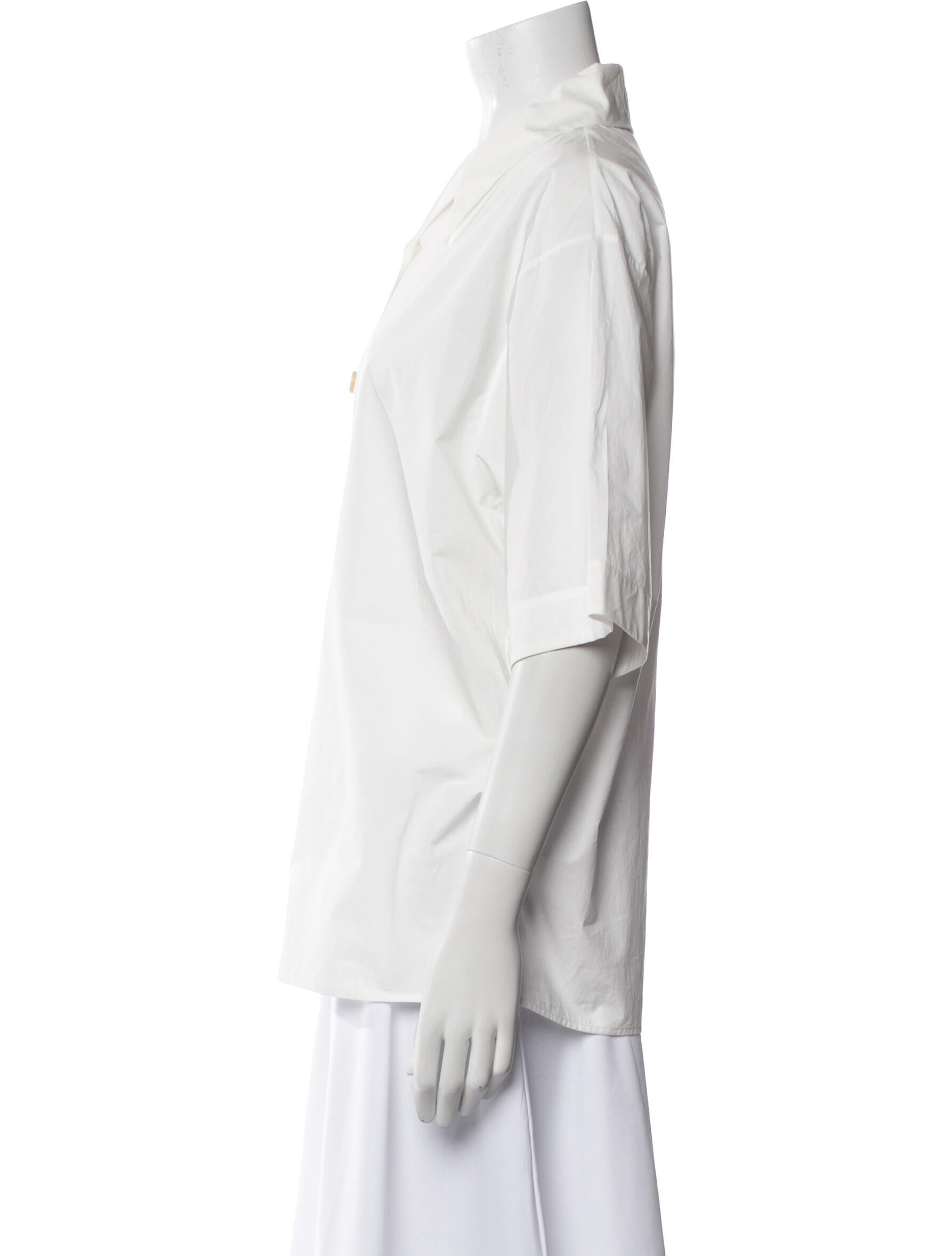 Khaite Short Sleeve Button-Up Top