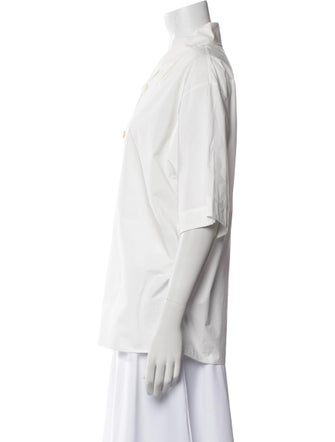 Khaite Short Sleeve Button-Up Top