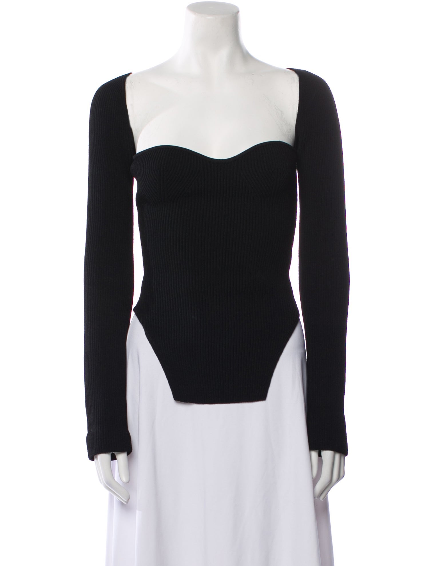 Khaite Square Neckline Long Sleeve Bodysuit