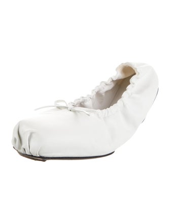 Khaite Leather Bow Accents Ballet Flats