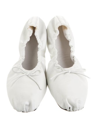 Khaite Leather Bow Accents Ballet Flats
