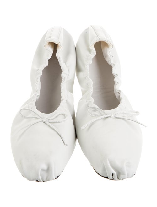 Khaite Leather Bow Accents Ballet Flats