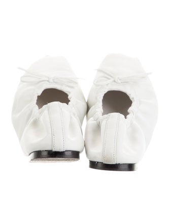 Khaite Leather Bow Accents Ballet Flats