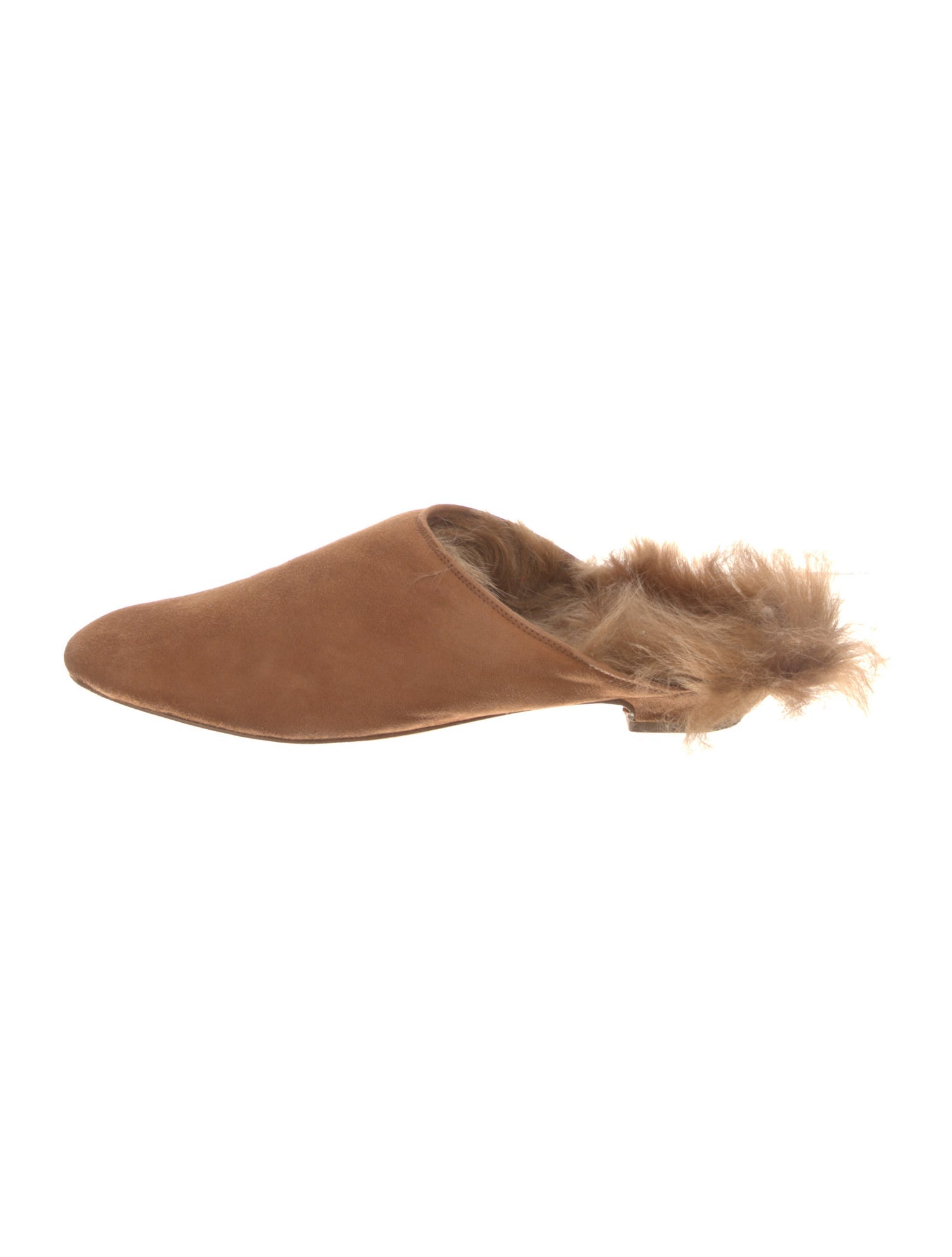 Khaite Suede Fur Trim Mules