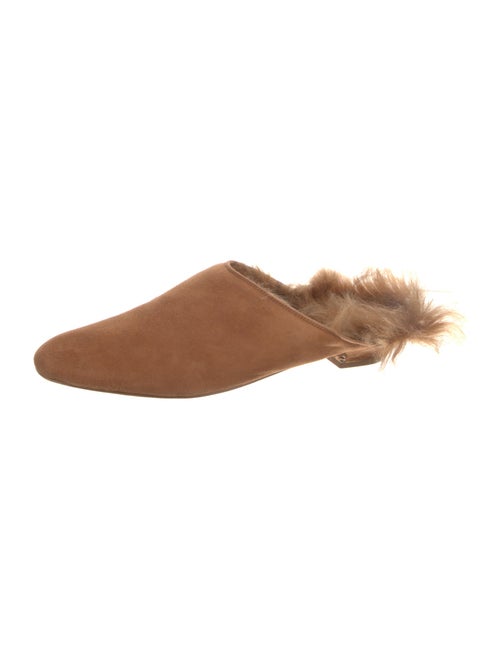 Khaite Suede Fur Trim Mules
