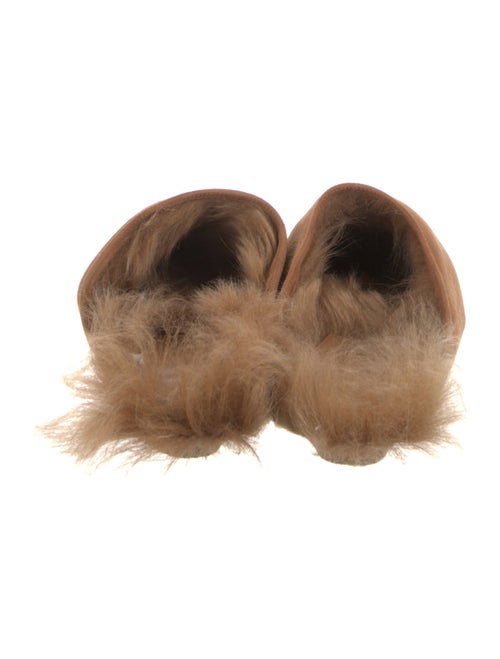 Khaite Suede Fur Trim Mules