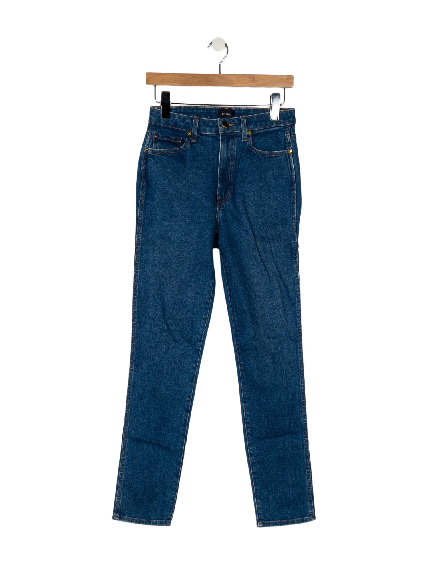Khaite High-Rise Straight Leg Jeans