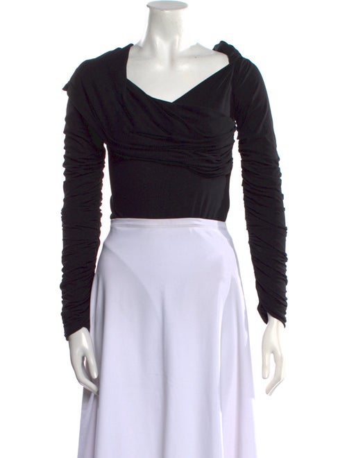 Khaite Cowl Neck Long Sleeve Crop Top