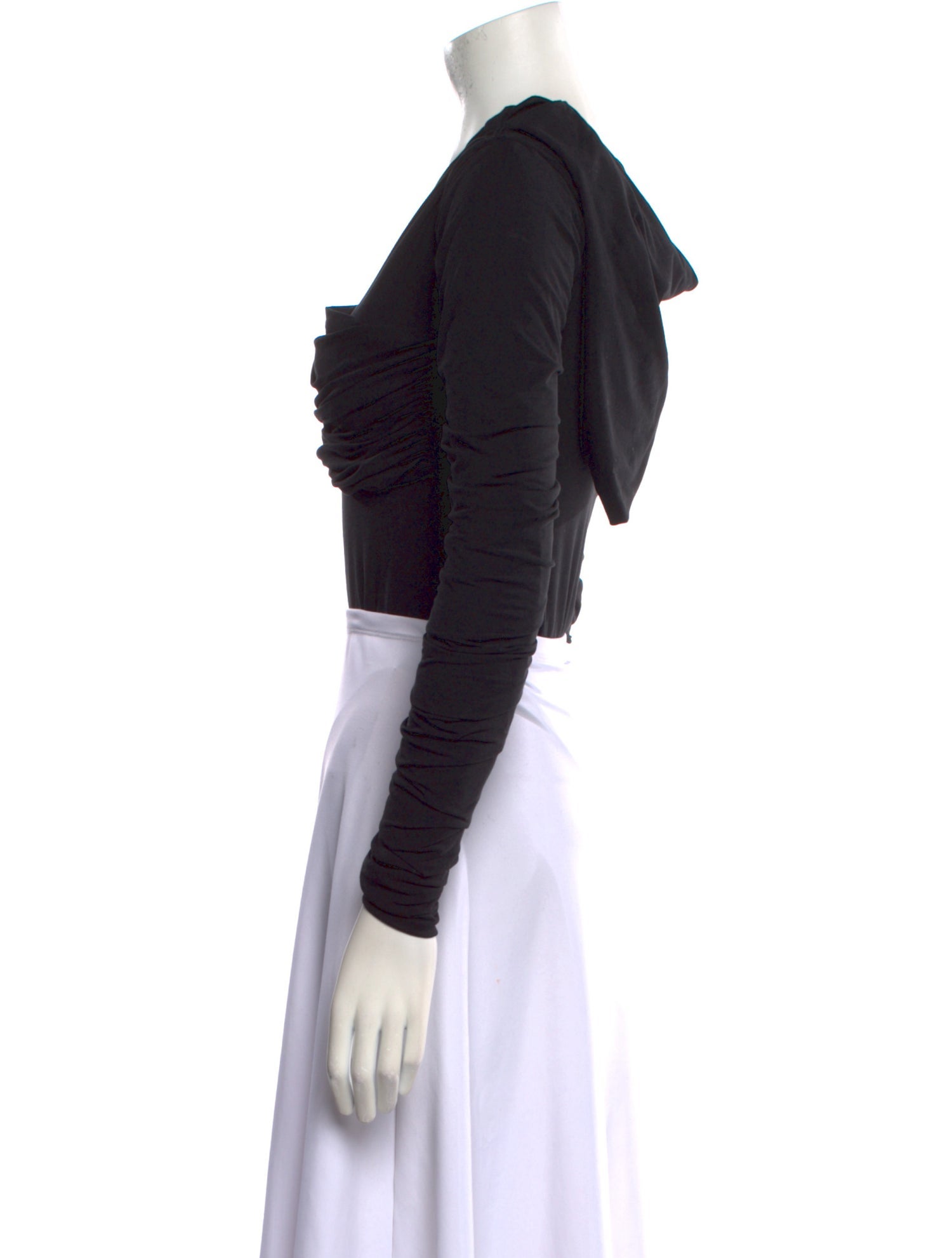 Khaite Cowl Neck Long Sleeve Crop Top