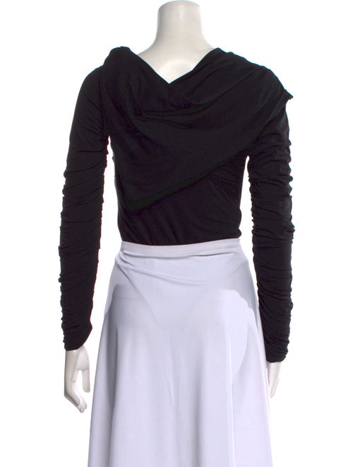 Khaite Cowl Neck Long Sleeve Crop Top