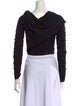Khaite Cowl Neck Long Sleeve Crop Top