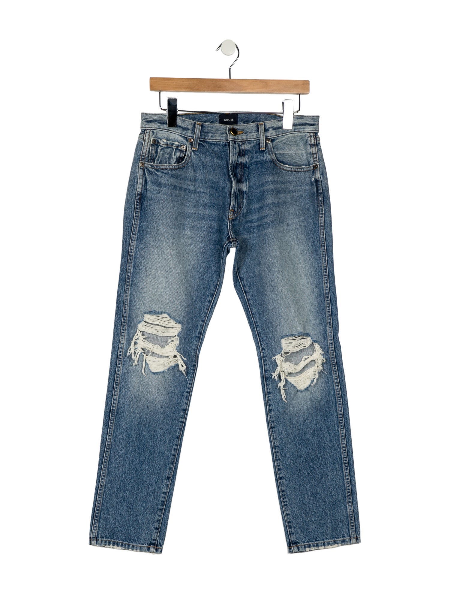 Khaite Mid-Rise Straight Leg Jeans