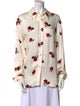 Khaite Floral Print Long Sleeve Button-Up Top
