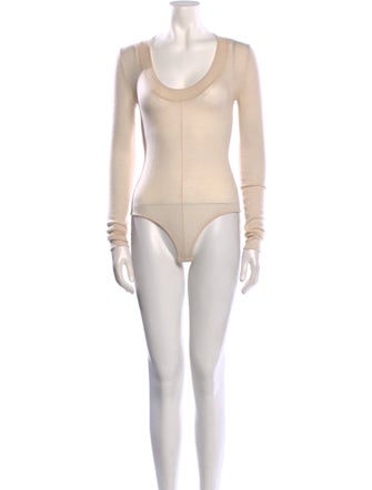 Khaite Wool Scoop Neck Bodysuit