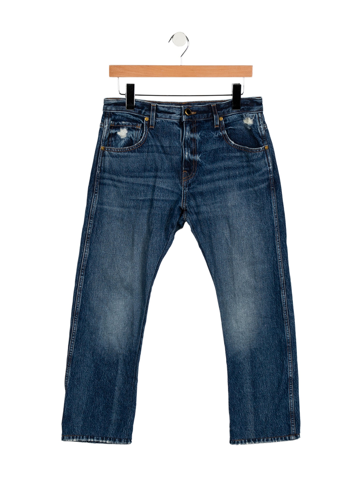 Khaite Mid-Rise Straight Leg Jeans