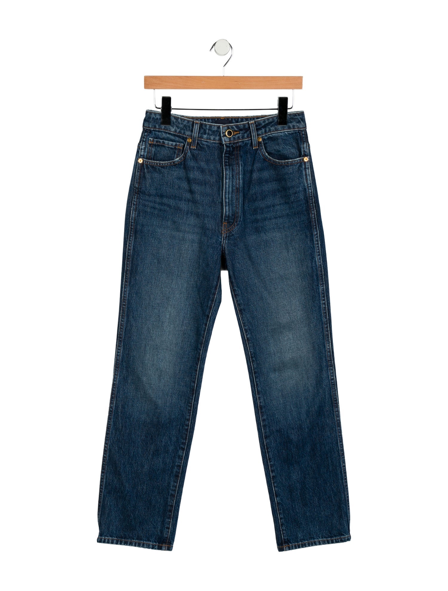 Khaite High-Rise Straight Leg Jeans