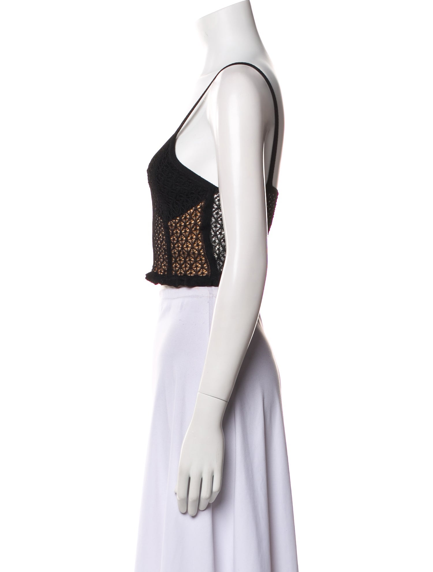 Khaite Lace Pattern Scoop Neck Crop Top