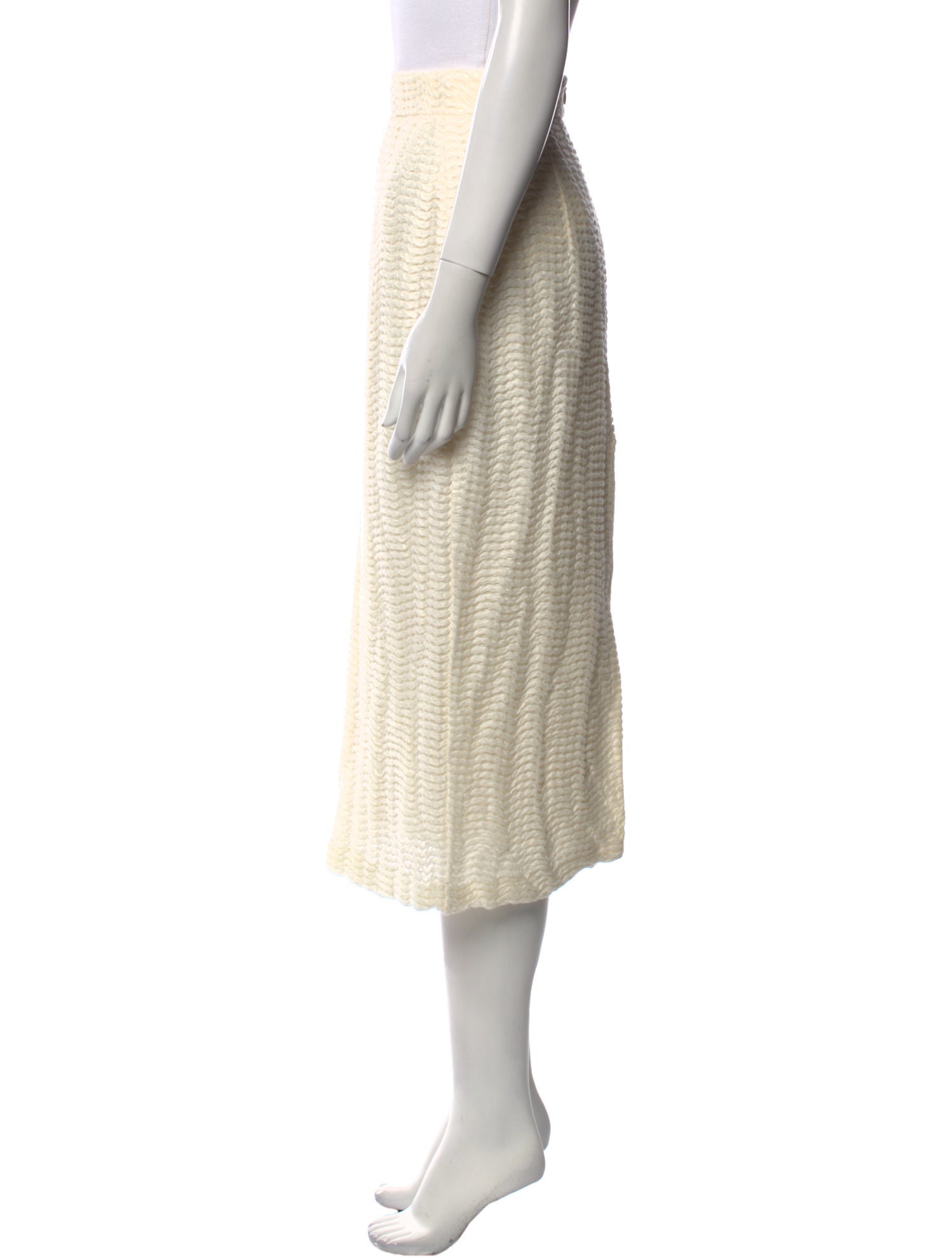 Khaite Linen Midi Length Skirt