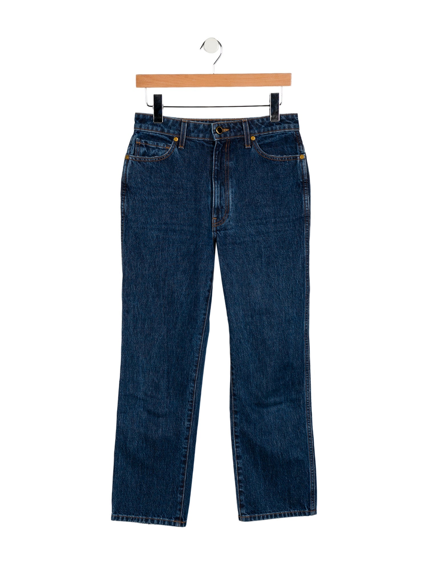 Khaite High-Rise Straight Leg Jeans
