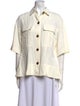 Khaite Three-Quarter Sleeve Button-Up Top