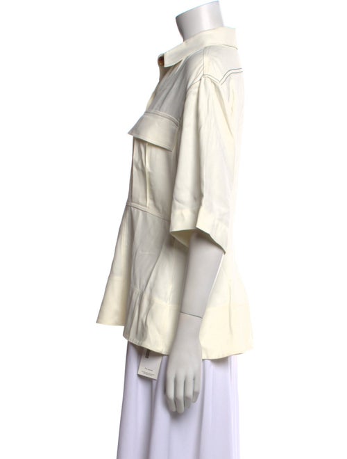 Khaite Three-Quarter Sleeve Button-Up Top