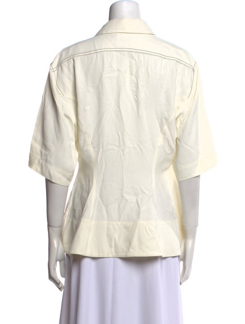 Khaite Three-Quarter Sleeve Button-Up Top