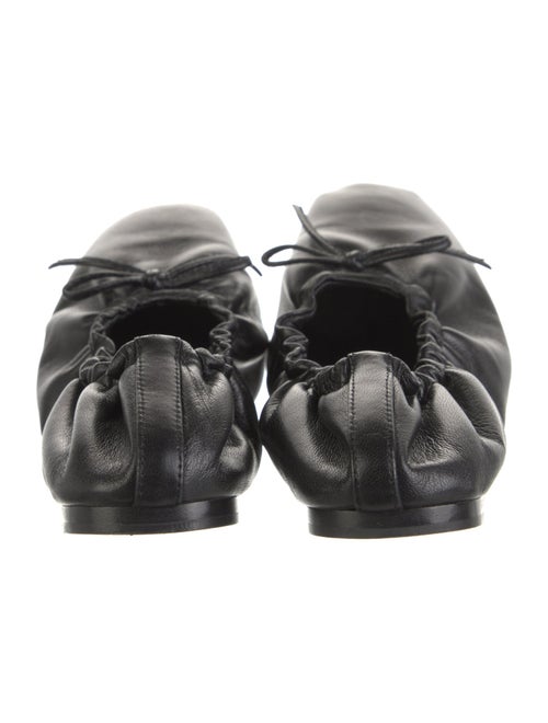 Khaite Leather Bow Accents Ballet Flats