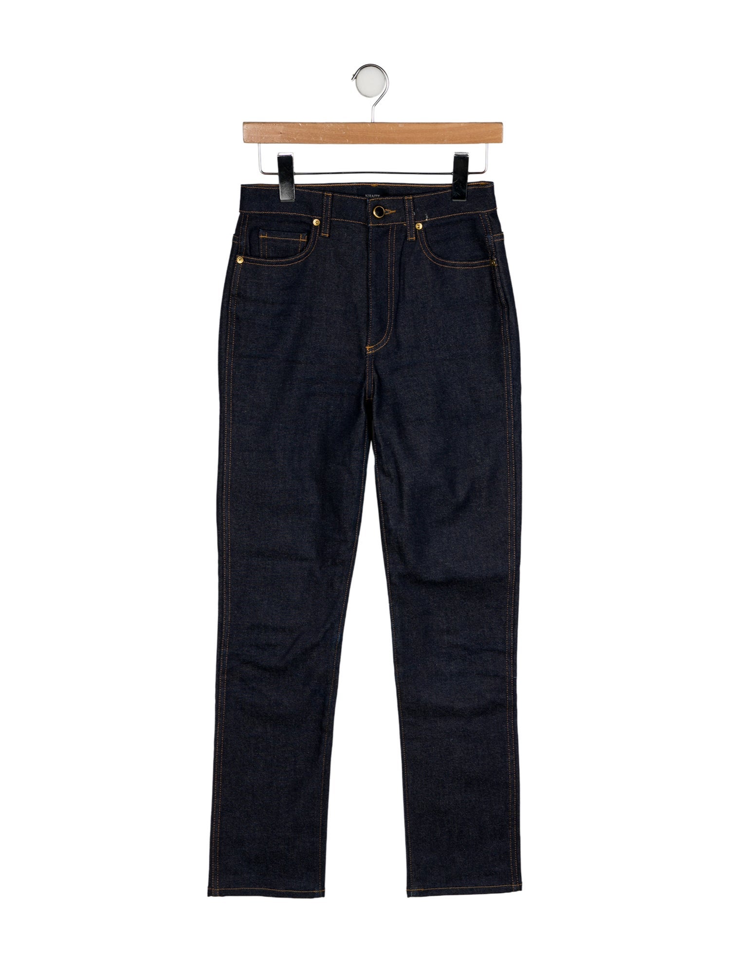 Khaite High-Rise Straight Leg Jeans