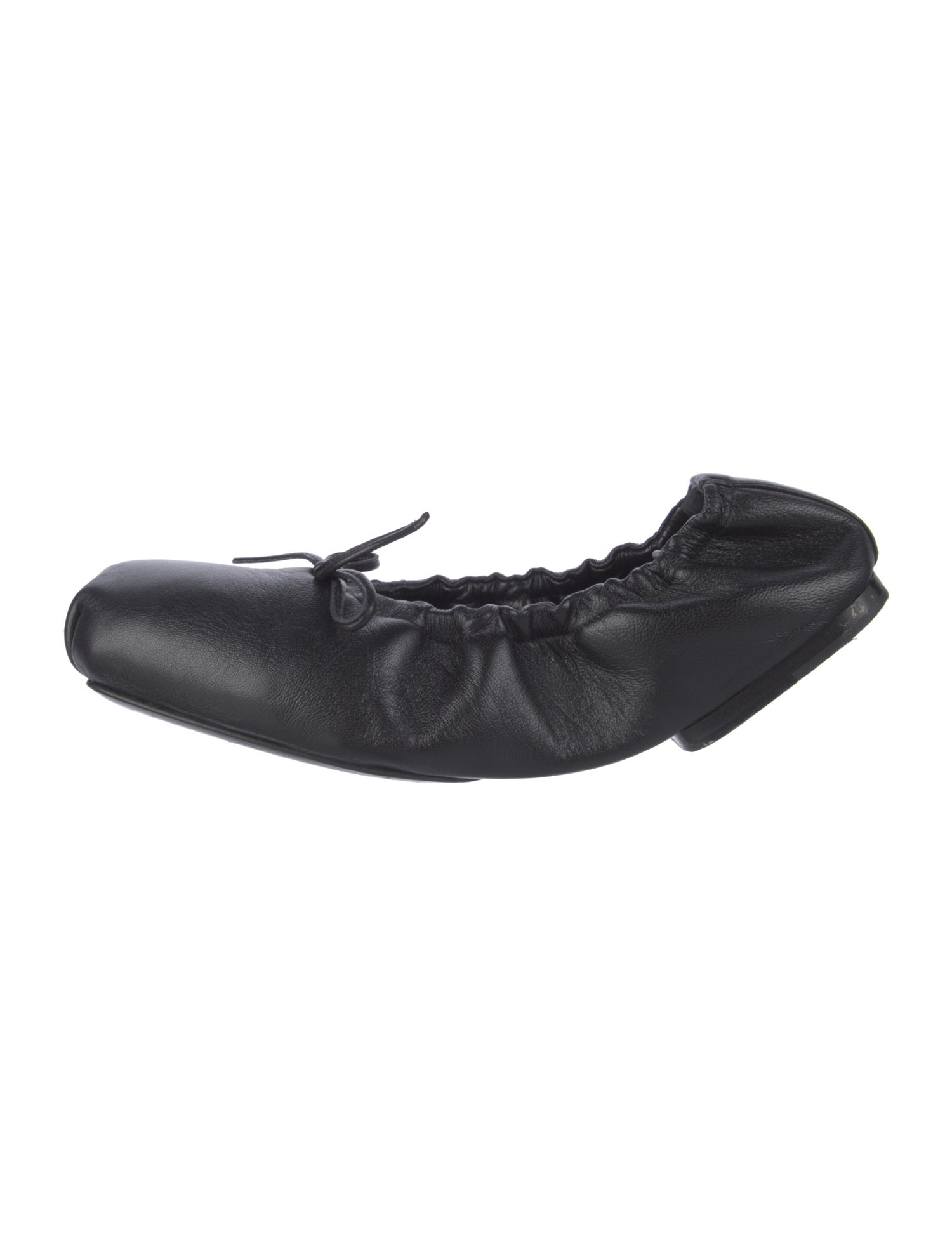 Khaite Leather Bow Accents Ballet Flats