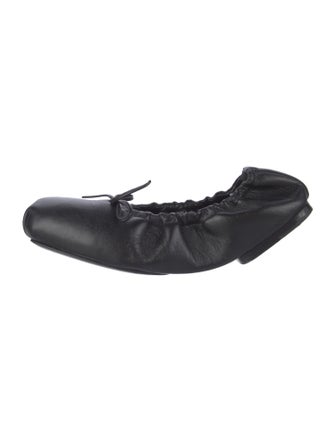 Khaite Leather Bow Accents Ballet Flats