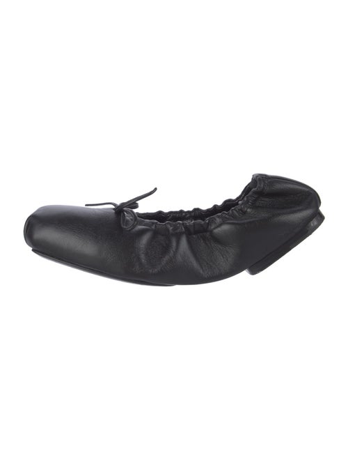 Khaite Leather Bow Accents Ballet Flats