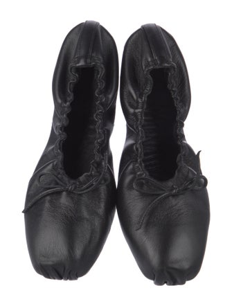 Khaite Leather Bow Accents Ballet Flats
