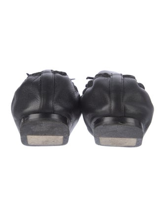 Khaite Leather Bow Accents Ballet Flats