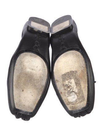Khaite Leather Bow Accents Ballet Flats