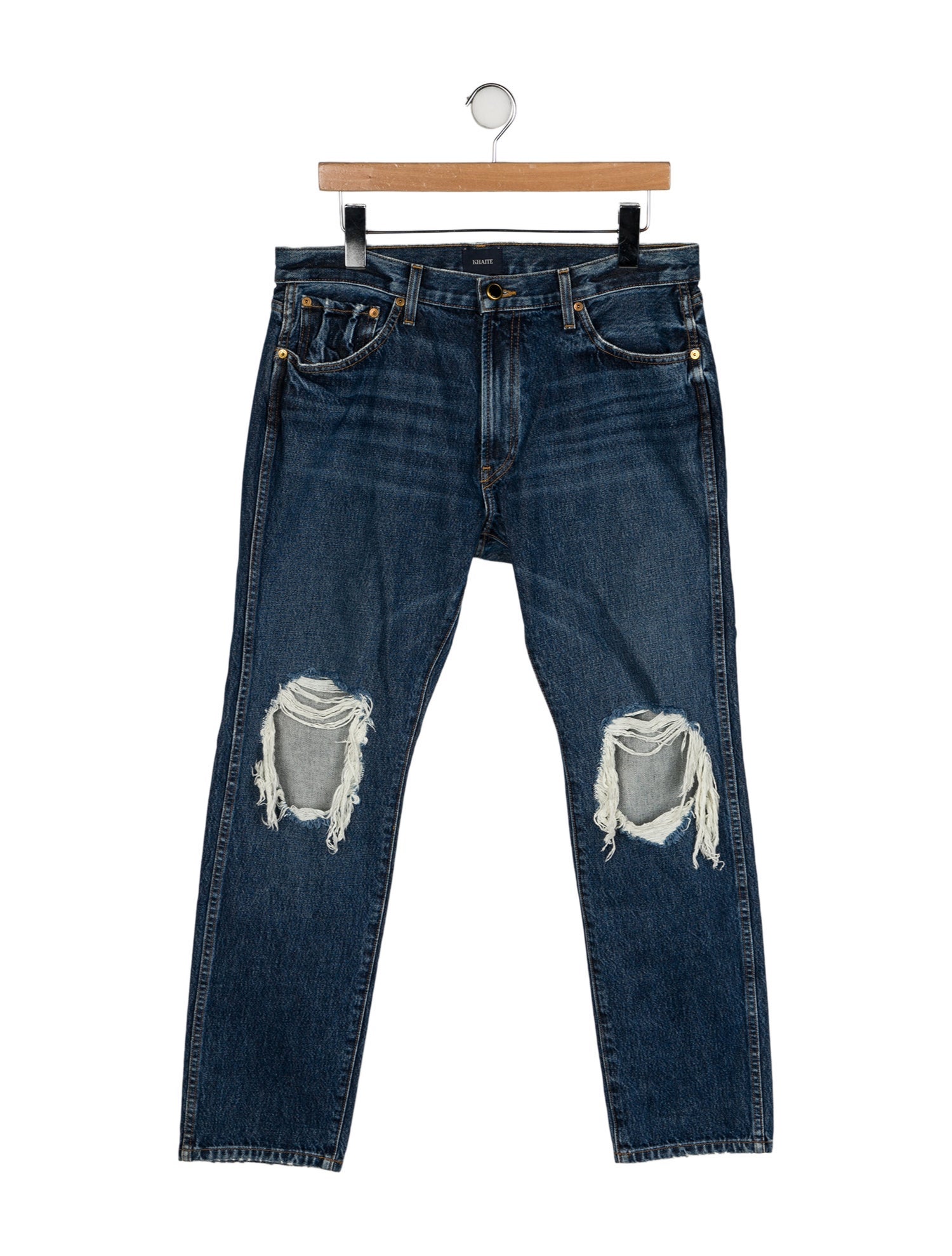 Khaite Mid-Rise Straight Leg Jeans
