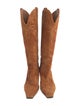 Khaite Suede Embroidered Accent Western Boots