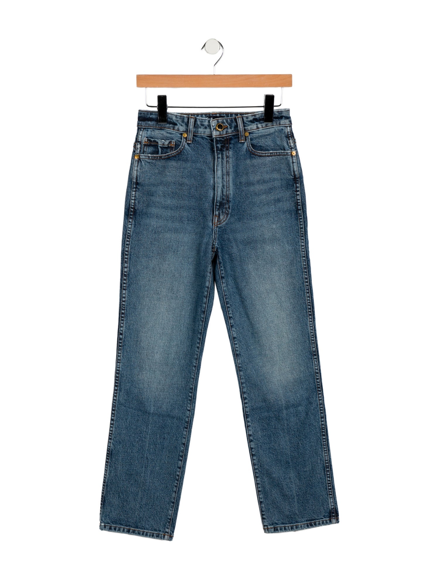 Khaite High-Rise Straight Leg Jeans