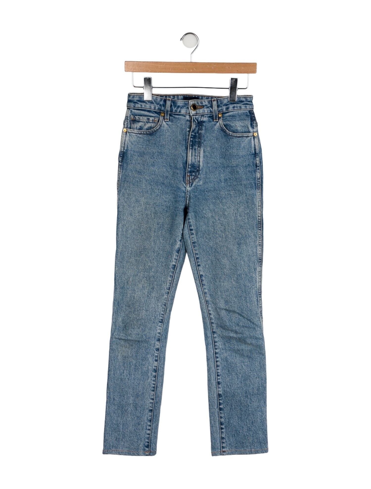 Khaite High-Rise Straight Leg Jeans