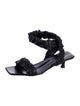 Khaite Leather Ruffle Embellishment Sandals
